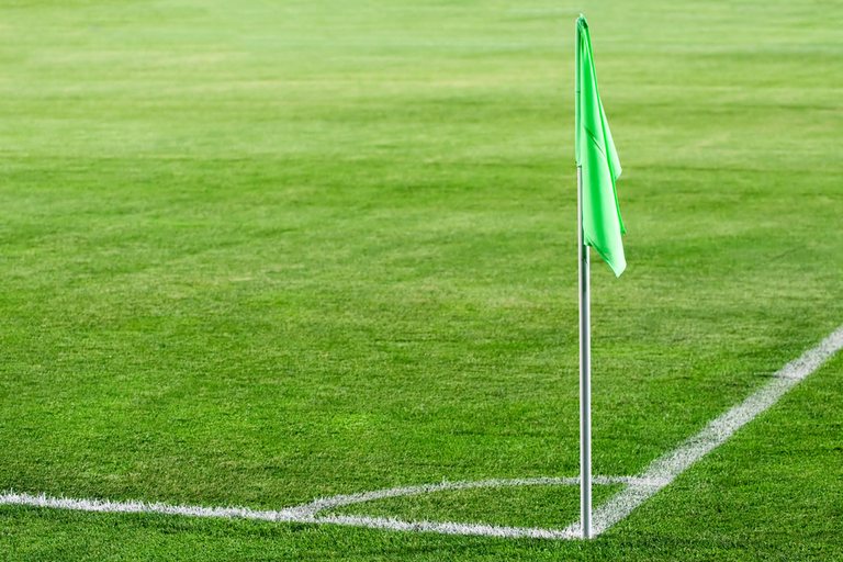 Green Football Pitch Corner Flag
