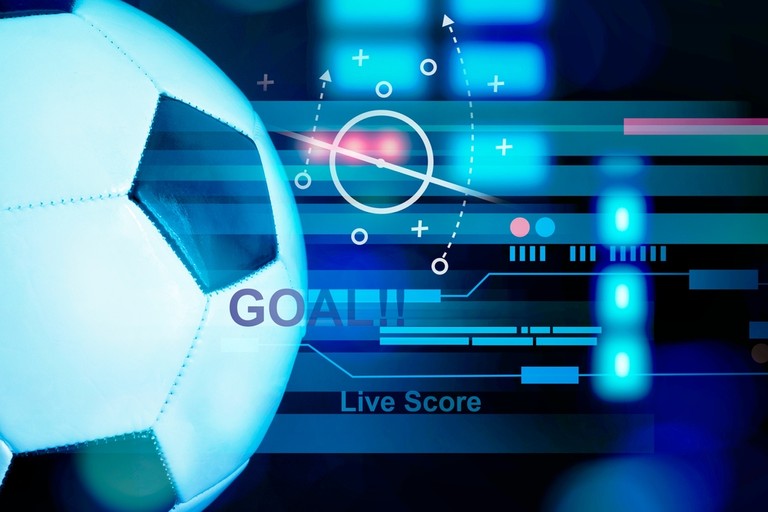 Football with Goal Live Score Graphic