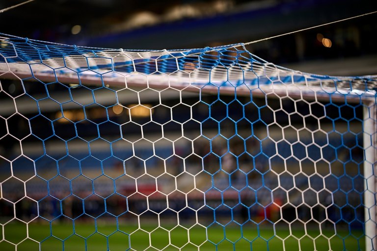 Blue and White Football Goal Net