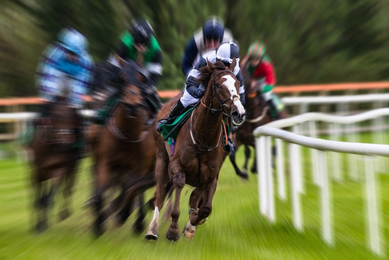 Motion Blurred Horse Race Bend