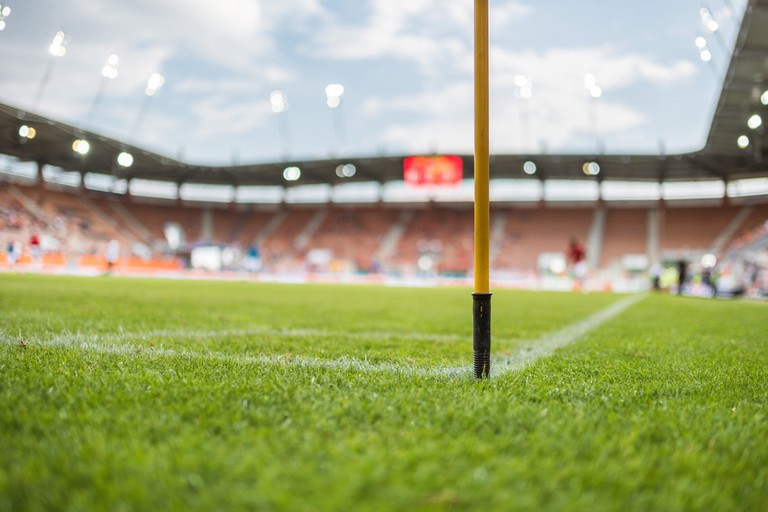 Base of Corner Flag in Stadium