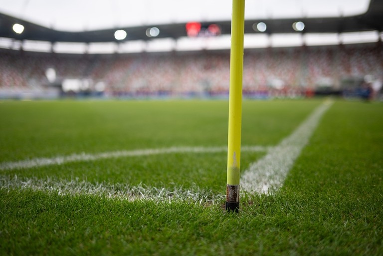 Base of Corner Flag in Stadium